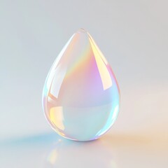 Fototapeta premium Glossy Translucent Drop with Acid Glow Softly Reflecting Light