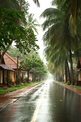 Rainy Street, Tropical Village