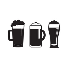 glass of beer on white background