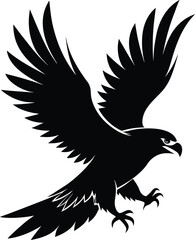 Flying Hawk Silhouette Vector & Majestic Bird Icon