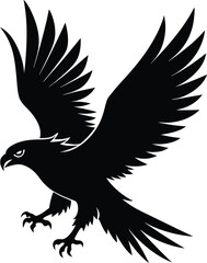 Flying Hawk Silhouette Vector & Majestic Bird Icon
