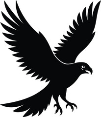 Flying Hawk Silhouette Vector & Majestic Bird Icon