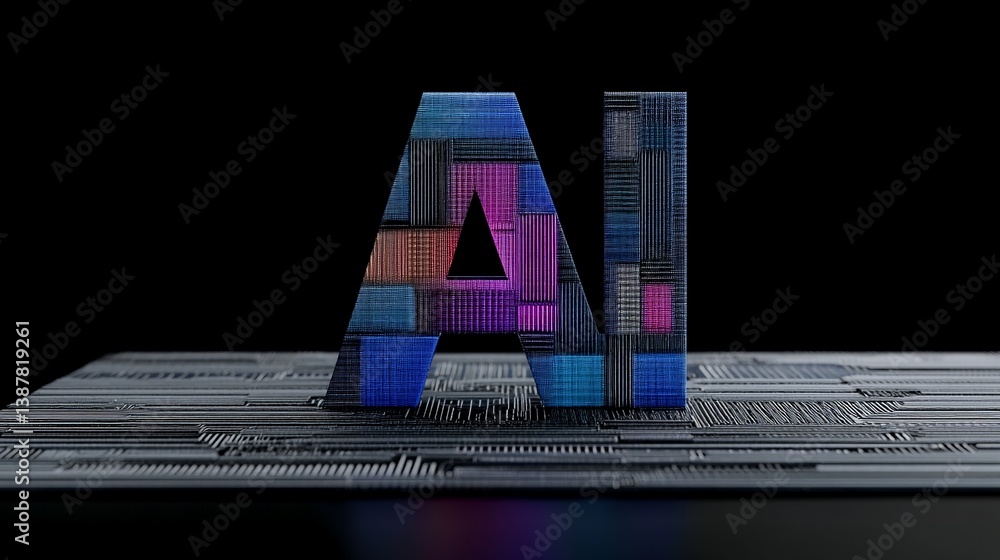 Aufkleber modern 3d text representation of artificial intelligence concept