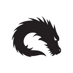 Dragon Black White Silhouette