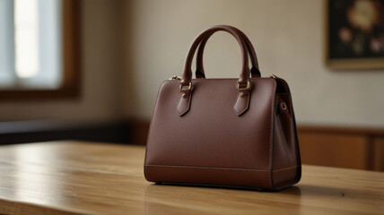 illustration of Elegant functional luxury bag in sustainable leather minimalist design