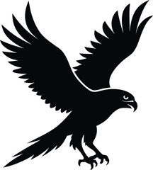 Flying Hawk Silhouette Vector & Majestic Bird Icon