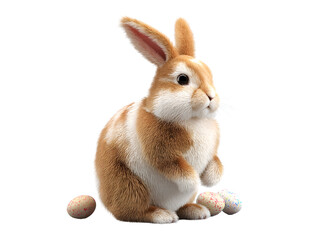 Obraz premium 3d easter rabbit on transparent background