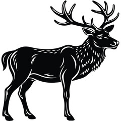 Adobe Illustrator Arelk head silhouette collection set. deer, moose. animal, horn, jungle, hunting concept. for print, poster, sticker, and other designs. monochrome vector illustration.twork