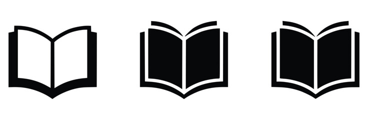 Three Stylized Opened Books Represent Learning Education Literature And Creative Library Concept