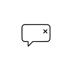 Error message speech bubble icon illustration indicating communication issue
