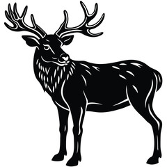 Adobe Illustrator Arelk head silhouette collection set. deer, moose. animal, horn, jungle, hunting concept. for print, poster, sticker, and other designs. monochrome vector illustration.twork