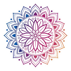  Pattern in the form of a mandala. Henna tattoo mandala. Mehndi style. Decorative pattern in oriental style. Coloring book page.