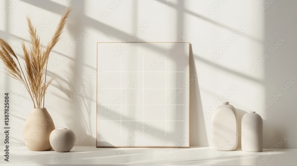 Fototapete modern desk calendar with a clean design and soft neutral tones placed on a minimalist surface with 