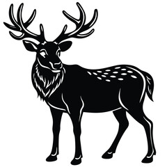 Obraz premium Adobe Illustrator Arelk head silhouette collection set. deer, moose. animal, horn, jungle, hunting concept. for print, poster, sticker, and other designs. monochrome vector illustration.twork