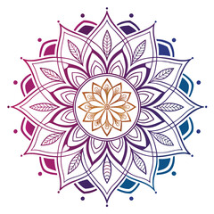  Pattern in the form of a mandala. Henna tattoo mandala. Mehndi style. Decorative pattern in oriental style. Coloring book page.
