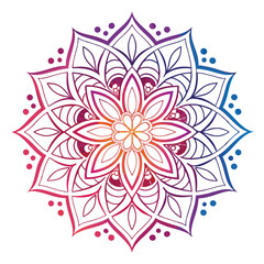  Pattern in the form of a mandala. Henna tattoo mandala. Mehndi style. Decorative pattern in oriental style. Coloring book page.