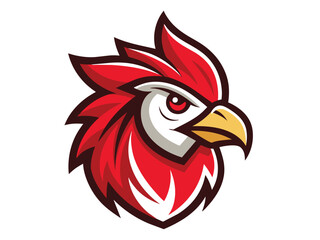 Cute cartoon rooster vector illustration, a fun farm animal icon isolated on white