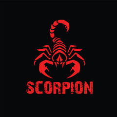 Menacing Scorpion Logo with Raised Tail in Bold Line Art