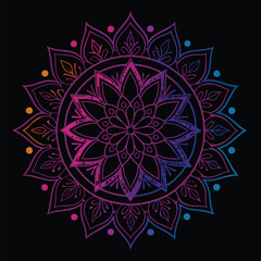  Pattern in the form of a mandala. Henna tattoo mandala. Mehndi style. Decorative pattern in oriental style. Coloring book page.