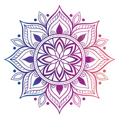  Pattern in the form of a mandala. Henna tattoo mandala. Mehndi style. Decorative pattern in oriental style. Coloring book page.