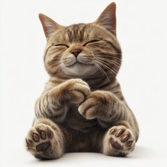 Obraz premium Cute Cat Relaxing While Cleaning Its Paws in 3D Visualization