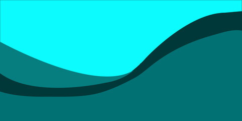Abstract Blue and Green Wavy Background with Flowing Lines