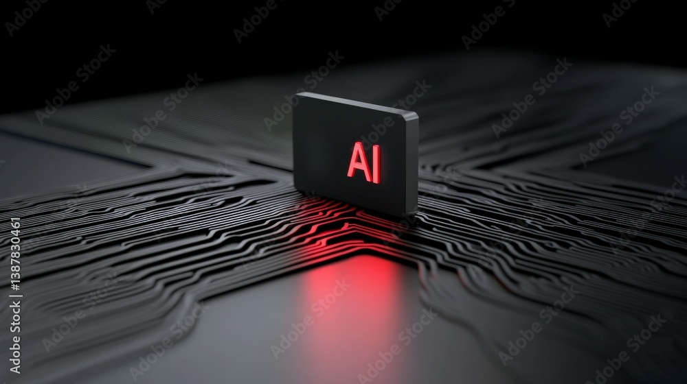 Poster advanced ai concept with circuit board and innovative technology design