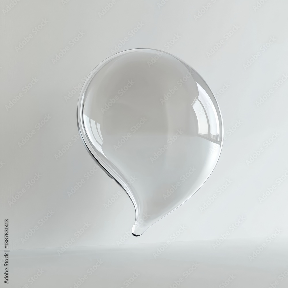 Poster sleek 3d notification bubble with subtle drop effect