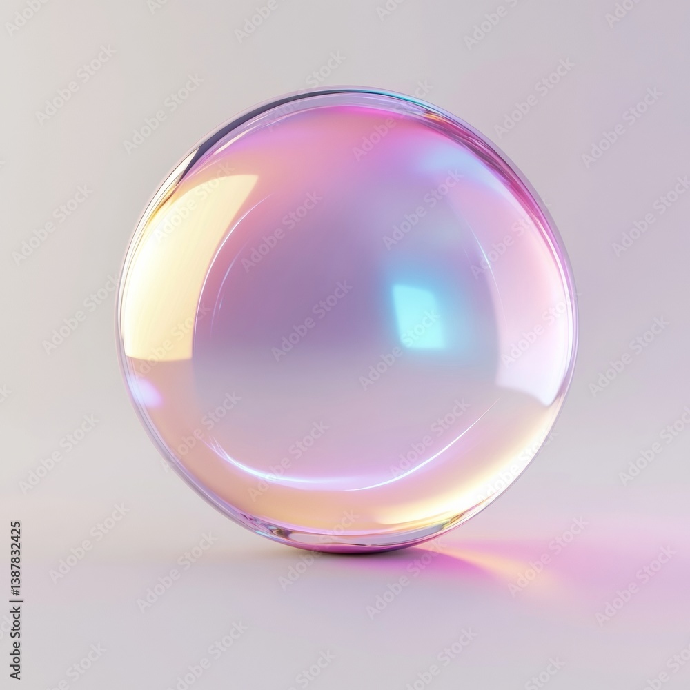 Poster smooth 3d chat icon with glossy bubble shape and reflection effect