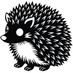 Adobe IlluBlack Hedgehog silhouette. Vector shadow. Laser cutting pathstrator Artwork