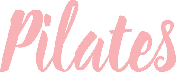 Pilates handwritten text vector illustration