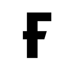 Fototapeta premium Minimal flat stylish F icon, black and white, AI generation