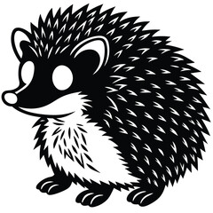 Adobe IlluBlack Hedgehog silhouette. Vector shadow. Laser cutting pathstrator Artwork