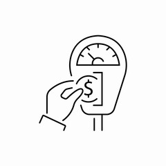 Parking meter payment device icon vector sign