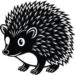 Adobe IlluBlack Hedgehog silhouette. Vector shadow. Laser cutting pathstrator Artwork
