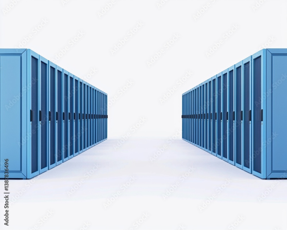 Poster A row of blue lockers stands in a bright, minimalistic space, creating a sense of organization and functionality.