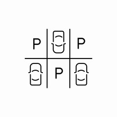 Multiple parking spots layout icon vector sign © Rauf