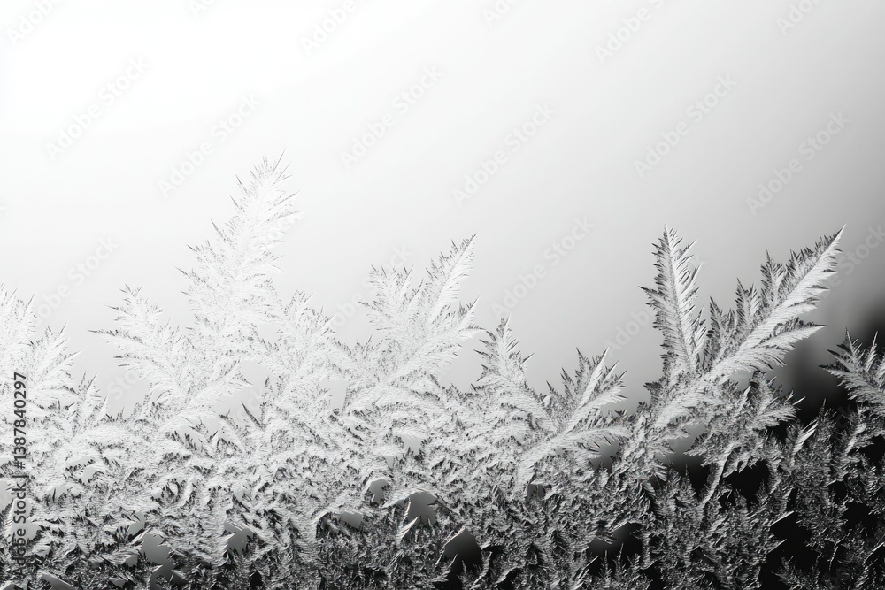 Aufkleber intricate frost patterns on a windowpane, creating a stunning winter scene.