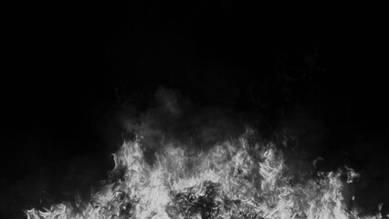 Texture of burn fire with particles embers. Flames on isolated black background. Texture overlays for banner,flyer,card .