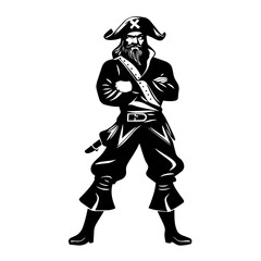 Fototapeta premium Pirate Character Cartoon Vector Illustration