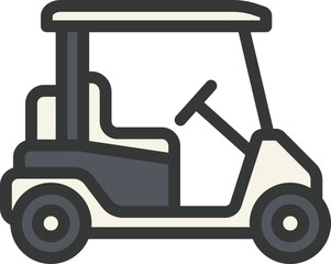 Golf Cart Filled Line Icon