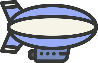 Zeppelin Filled Line Icon © Arif