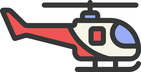 Helicopter Filled Line Icon