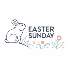 Easter Sunday minimalist logo vector art design