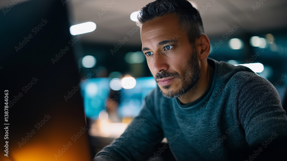 Poster ai-driven efficiency for business professionals in a modern workspace