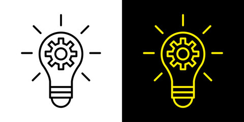 Light Bulb icon, vector isolated on white background. Idea sign, solution, inspiration, thinking Logo. Lighting Electric lamp, electricity, shine, shiny. Flat style for graphic design, logo, web site