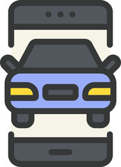 Obraz premium Car Mobile Filled Line Icon