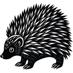 Adobe IllustratorNorth American Porcupine Vector Silhouette, Porcupine Illustration, Porcupine Art Hand Drawn Line Art, Hedgehog in White Background Artwork