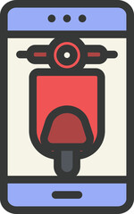 Fototapeta premium Scooter Mobile Filled Line Icon