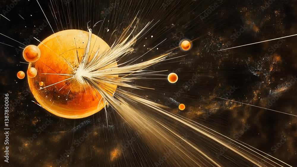 Poster explosive cosmic event illuminating distant celestial bodies generative ai